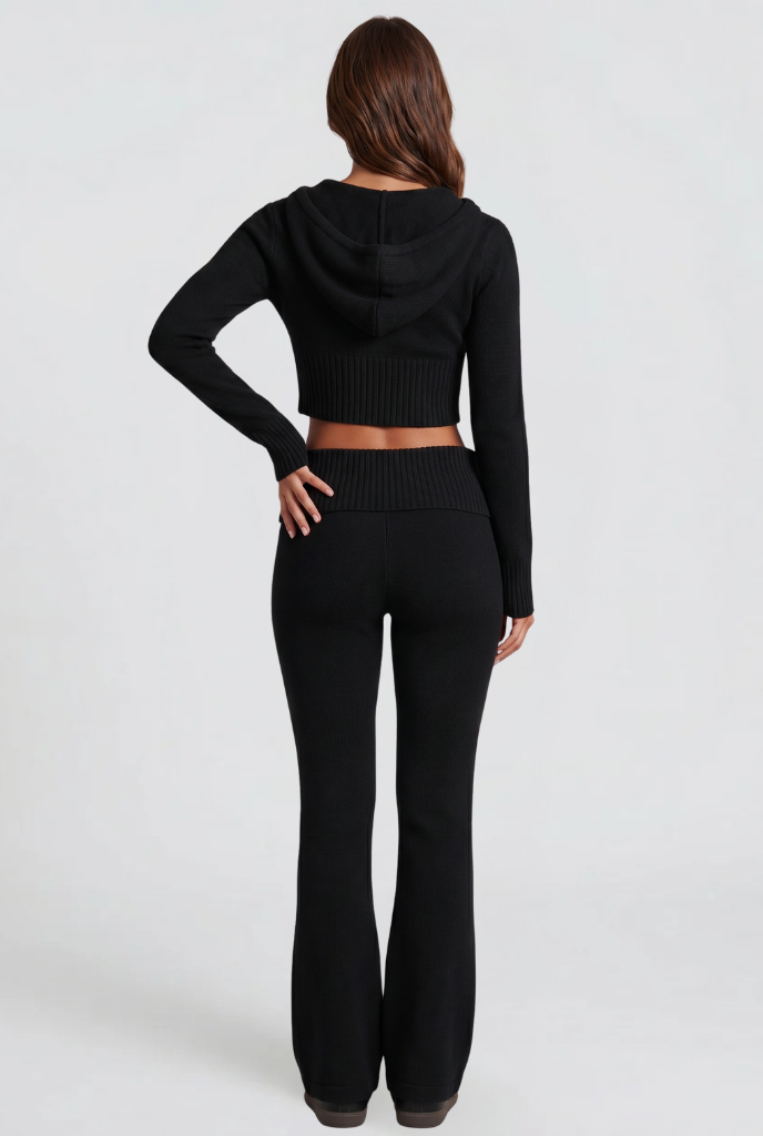 Zip-Up Hoodie & Flare Pants Set Audrey Calvero
