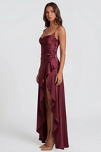 Satin Slip Maxi Dress for Wedding Guest Audrey Calvero