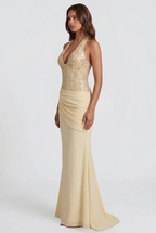 Sparkly Autumn Wedding Guest Maxi Dress Audrey Calvero