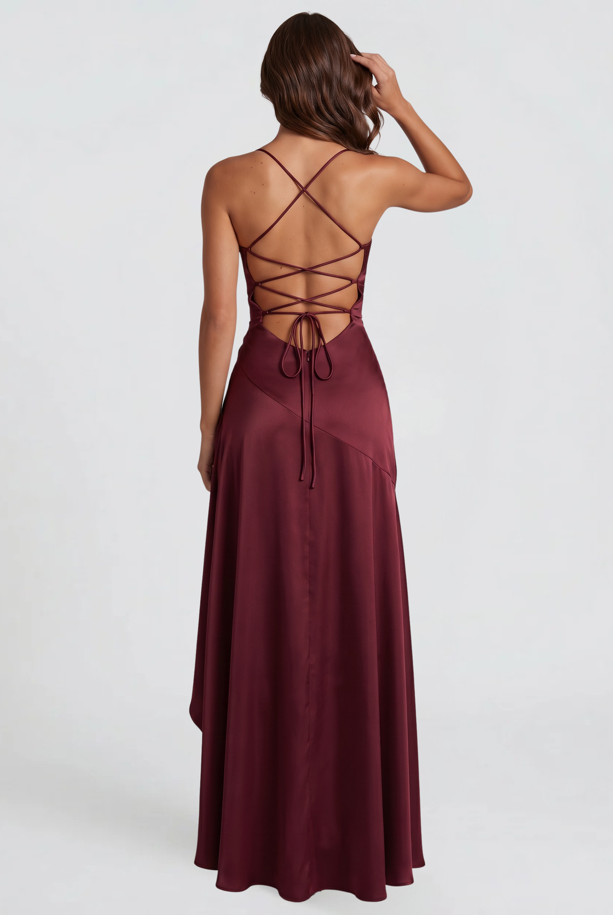 Satin Slip Maxi Dress for Wedding Guest Audrey Calvero