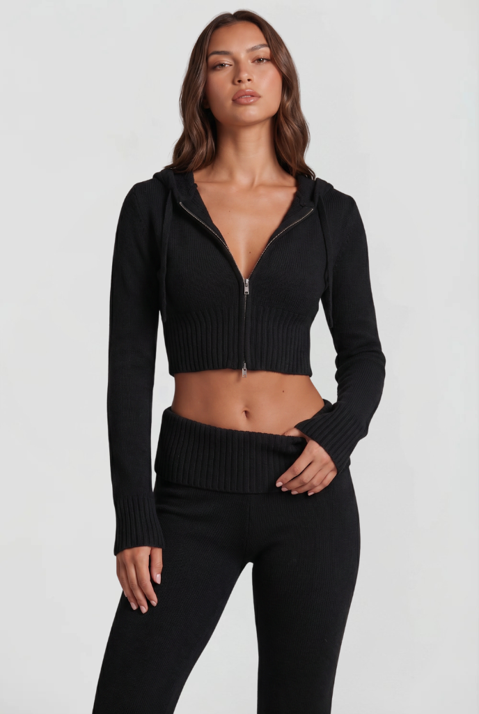 Zip-Up Hoodie & Flare Pants Set Audrey Calvero