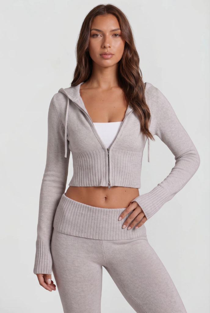 Zip-Up Hoodie & Flare Pants Set Audrey Calvero
