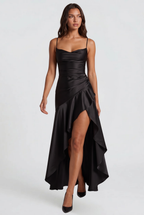 Satin Slip Maxi Dress for Wedding Guest Audrey Calvero
