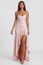 Satin Slip Maxi Dress for Wedding Guest Audrey Calvero