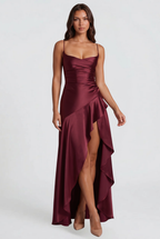 Satin Slip Maxi Dress for Wedding Guest Audrey Calvero
