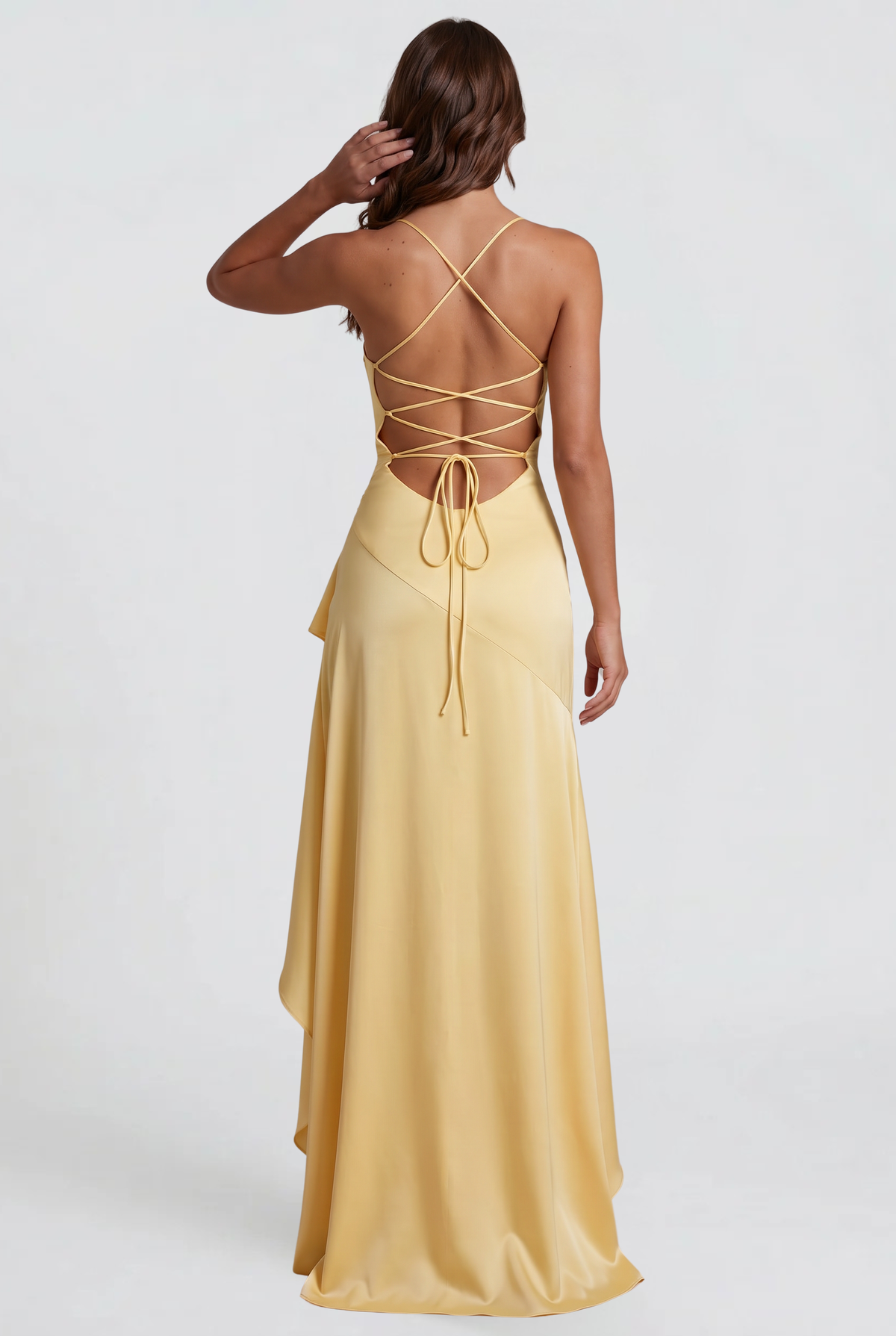 Satin Slip Maxi Dress for Wedding Guest Audrey Calvero