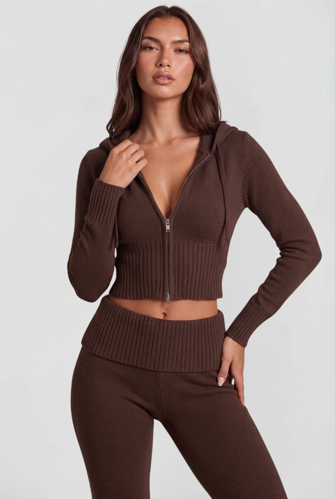 Zip-Up Hoodie & Flare Pants Set Audrey Calvero