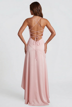 Satin Slip Maxi Dress for Wedding Guest Audrey Calvero
