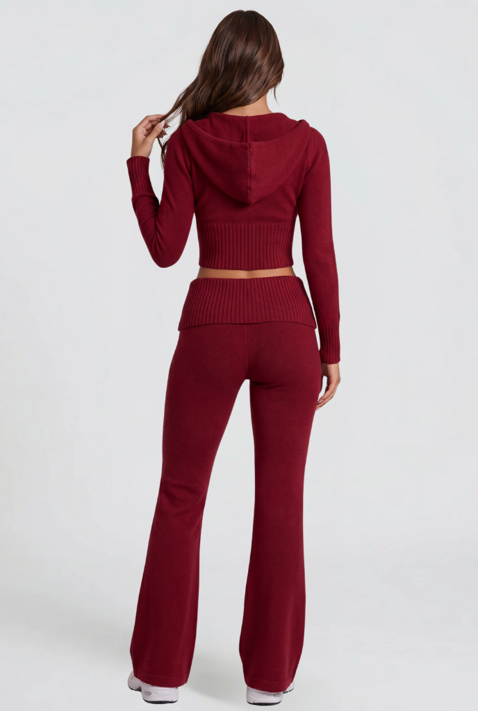 Zip-Up Hoodie & Flare Pants Set Audrey Calvero
