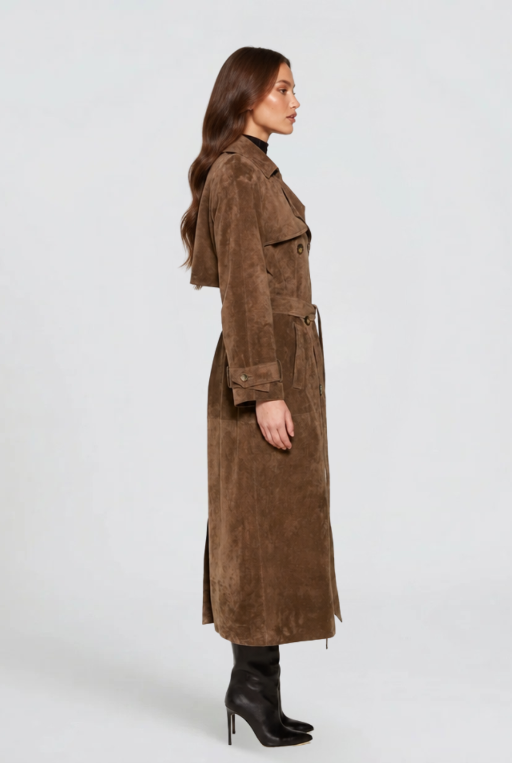 Hailey Suede Trenchcoat Audrey Calvero