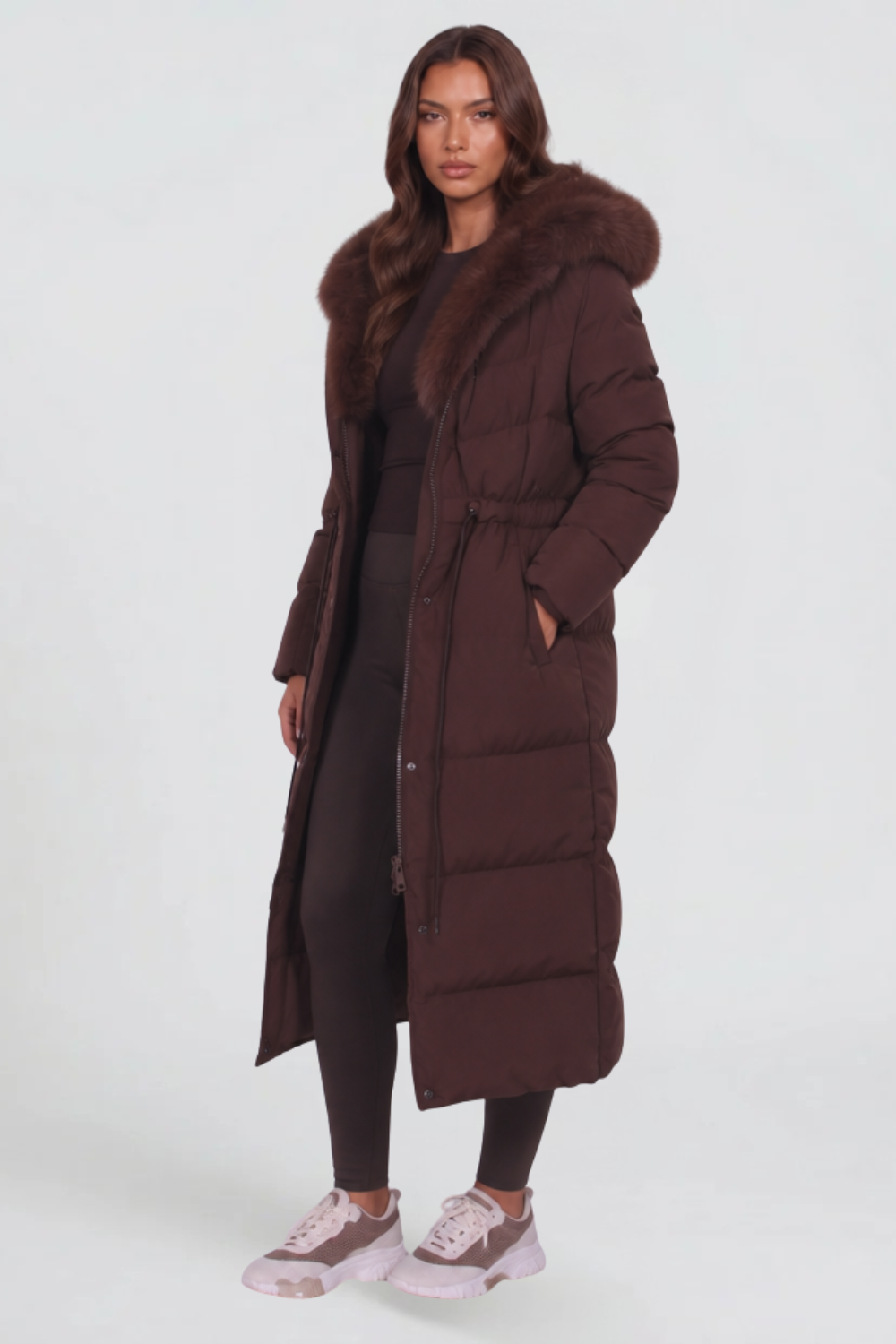 Bella Fur Hooded Coat Audrey Calvero