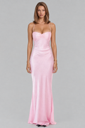Sequin Satin Dress with Lace-Up Back