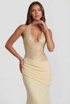 Sparkly Autumn Wedding Guest Maxi Dress Audrey Calvero