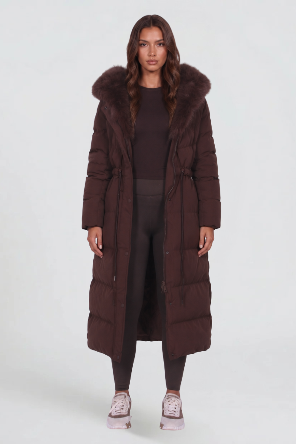 Bella Fur Hooded Coat Audrey Calvero