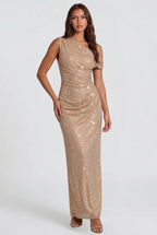 Sparkly One Shoulder Maxi Dress Audrey Calvero