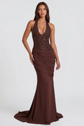 Sparkly Autumn Wedding Guest Maxi Dress Audrey Calvero