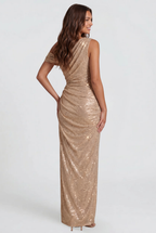 Sparkly One Shoulder Maxi Dress Audrey Calvero
