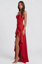 Satin Slip Maxi Dress for Wedding Guest Audrey Calvero