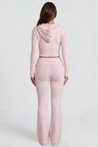 Zip-Up Hoodie & Flare Pants Set Audrey Calvero