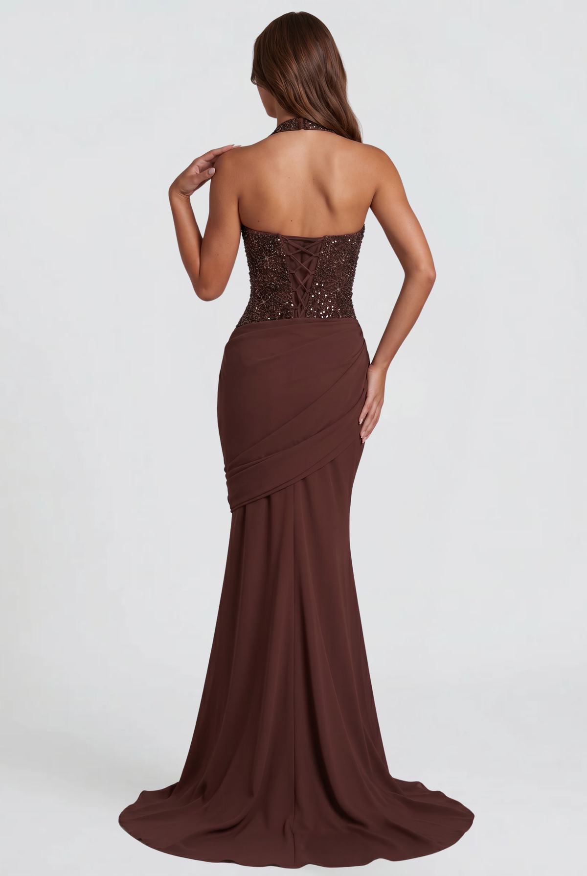Sparkly Autumn Wedding Guest Maxi Dress Audrey Calvero