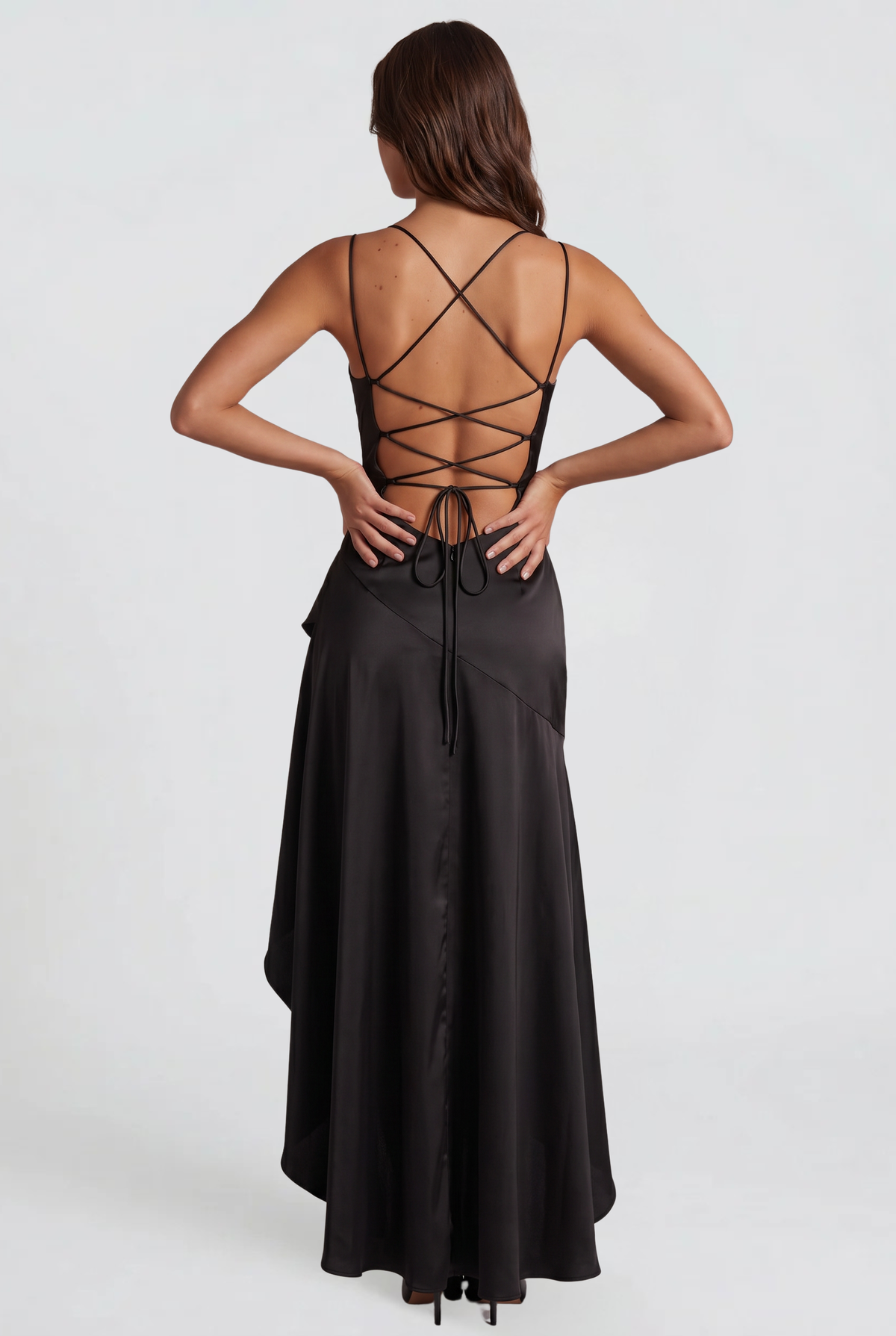 Satin Slip Maxi Dress for Wedding Guest Audrey Calvero