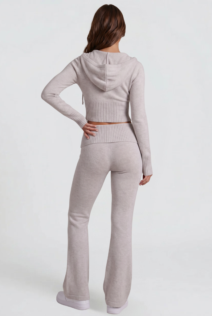 Zip-Up Hoodie & Flare Pants Set Audrey Calvero