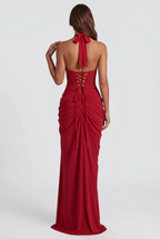 Halter Wedding Guest Maxi Dress Audrey Calvero