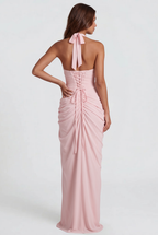 Halter Wedding Guest Maxi Dress Audrey Calvero
