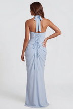 Halter Wedding Guest Maxi Dress Audrey Calvero