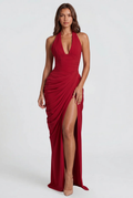 Halter Wedding Guest Maxi Dress Audrey Calvero