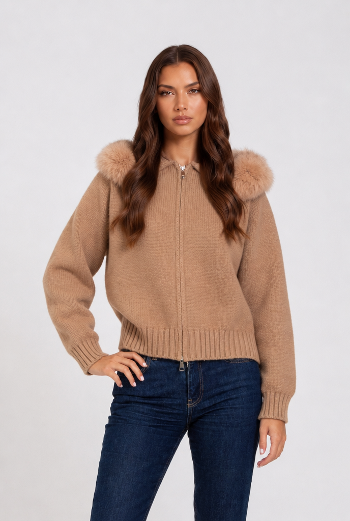 Ellen Fur Hooded Coat Audrey Calvero