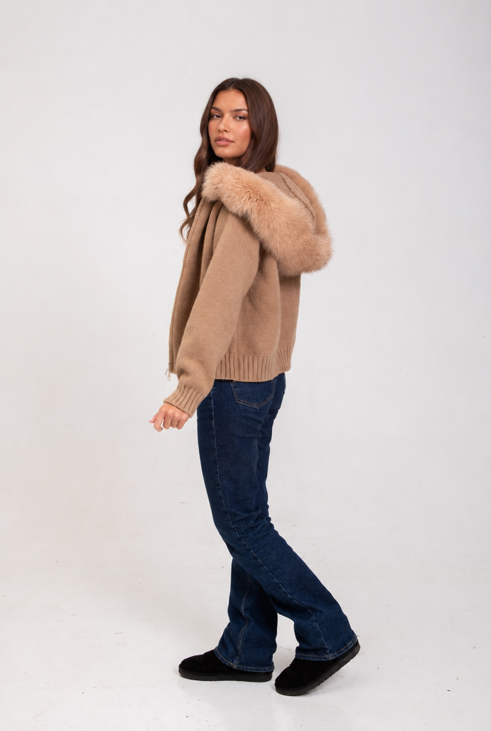 Ellen Fur Hooded Coat Audrey Calvero