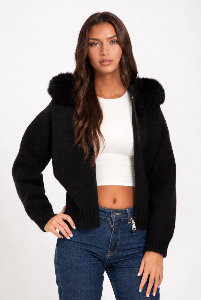 Ellen Fur Hooded Coat Audrey Calvero