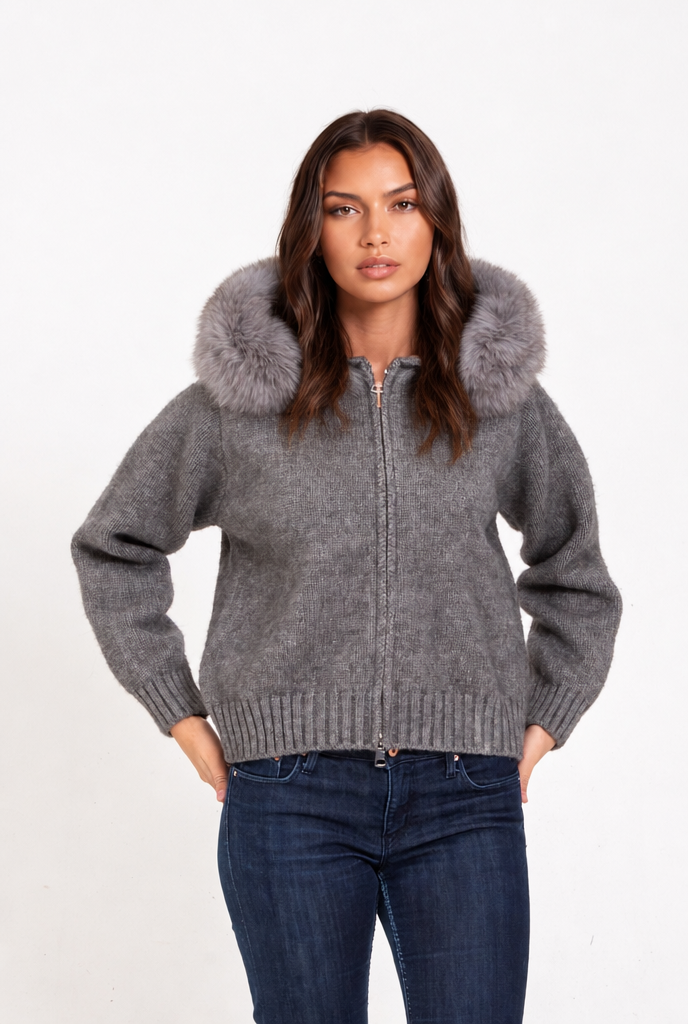 Ellen Fur Hooded Coat Audrey Calvero