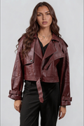 Elsa Leather Trench Coat Audrey Calvero