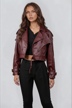 Elsa Leather Trench Coat Audrey Calvero