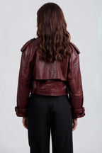 Elsa Leather Trench Coat Audrey Calvero