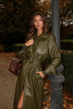 Florence Leather Trench Coat Audrey Calvero