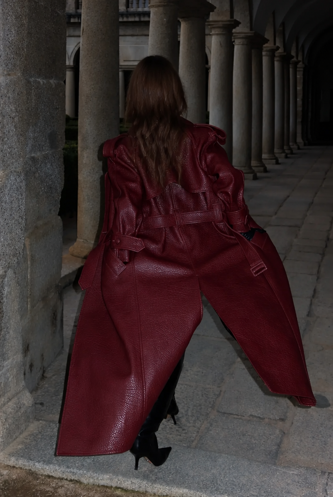 Florence Leather Trench Coat Audrey Calvero