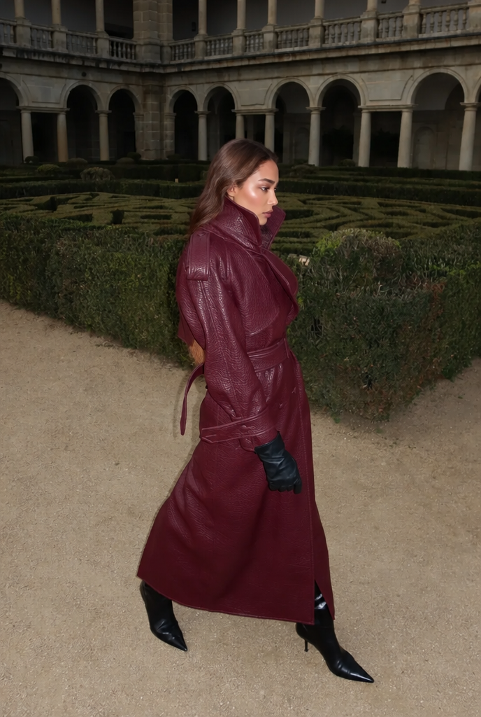 Florence Leather Trench Coat Audrey Calvero