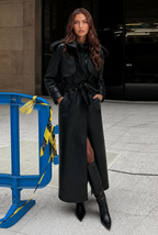 Florence Leather Trench Coat Audrey Calvero