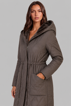 Quilted Longline Coat with Hood Audrey Calvero