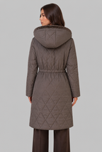 Quilted Longline Coat with Hood Audrey Calvero