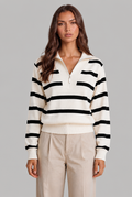 Striped Half-Zip Knitted Jumper Audrey Calvero