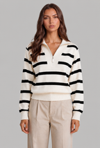 Striped Half-Zip Knitted Jumper Audrey Calvero