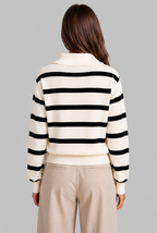 Striped Half-Zip Knitted Jumper Audrey Calvero