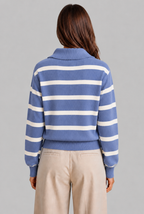 Striped Half-Zip Knitted Jumper Audrey Calvero