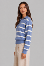 Striped Half-Zip Knitted Jumper Audrey Calvero
