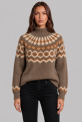 Chunky Fair Isle Sweater with High Neck Audrey Calvero