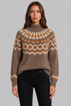 Chunky Fair Isle Sweater with High Neck Audrey Calvero